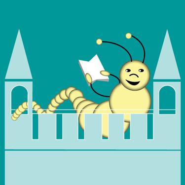 Bücherwurm im Bücherturm